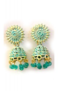 Drobné zvonečkové náušničky - džumky akvamarínové nau2153