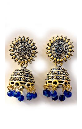 Drobné zvonečkové náušničky - džumky modré nau2156