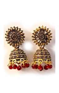 Drobné zvonečkové náušničky - džumky vínové nau2157