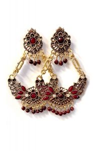 Tradiční indické náušnice vínové nau2158