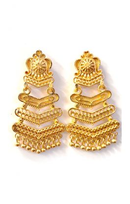 Indické náušnice - napodobenina 24 karátového zlata nau2161