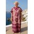 Bavlněný batikovaný kaftan XXL vínový kaf1582