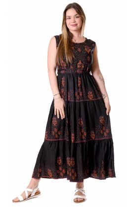 Tradiční indické dlouhé šaty černé sty1100