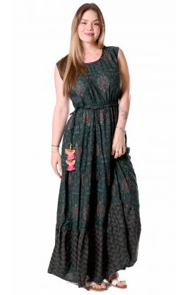 Tradiční indické dlouhé šaty zelené sty1102