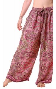 Hedvábně jemné palazzo kalhoty růžové kal1750