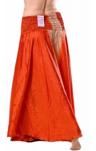 Kalhotová sukně z recyklovaných sárí cihlová kal1756