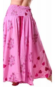 Kalhotová sukně z recyklovaných sárí růžová kal1761