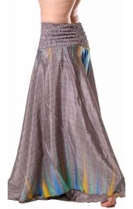 Kalhotová sukně z recyklovaných sárí šedá kal1764