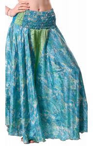 Kalhotová sukně z recyklovaných sárí tyrkysová kal1767