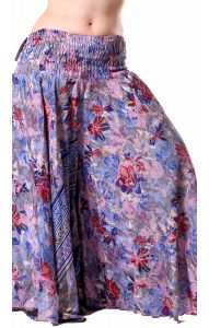 Kalhotová sukně z recyklovaných sárí květovaná kal1768