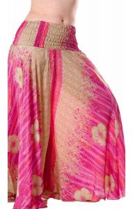 Kalhotová sukně z recyklovaných sárí růžová kal1770