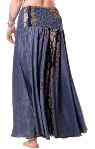 Kalhotová sukně z recyklovaných sárí šedá kal1779