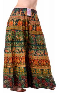 Kalhotová sukně bavlněná zelená kal1782