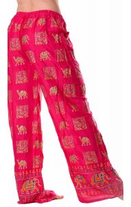 Palazzo kalhoty se slony růžové kal1786