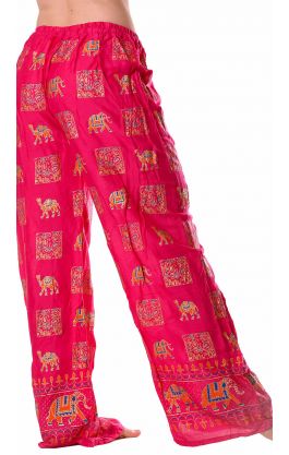 Palazzo kalhoty se slony růžové kal1786
