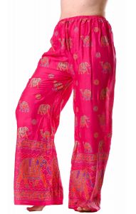 Kalhotová sukně z recyklovaných sárí růžové kal1787