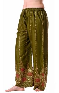 Palazzo kalhoty z Indie olivové kal1790