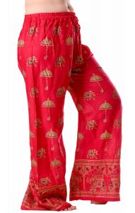 Palazzo kalhoty se slony červené kal1792