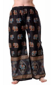 Palazzo kalhoty se slony černé kal1793