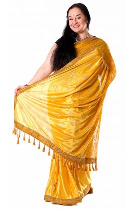 Zlaté sárí se sypacími třpytkami za super cenu v8551