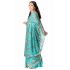 Třpytivé bollywoodské sárí akvamarínové v8584