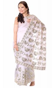 Luxusní třpytivé sárí svatební v8586