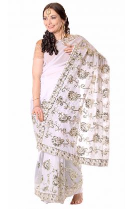 Luxusní třpytivé sárí svatební v8586