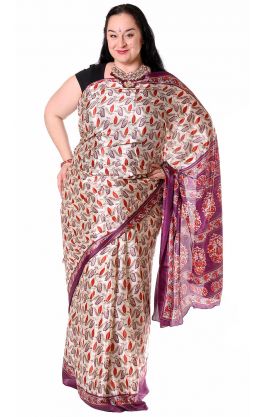 Klasické saténové sárí z Indie v8617