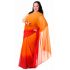 Stínované šifonové sárí červeno-oranžové