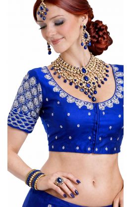 Luxusní vyšívané čoli modré M lc112