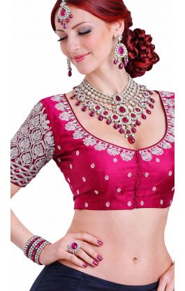 Luxusní vyšívané čoli fuchsiové M lc109