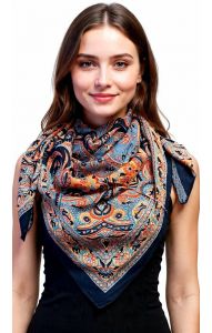 Klasický indický šátek modro-oranžový st2257